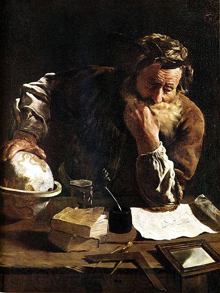 Domenico  Feti Archimedes Thoughtful Norge oil painting art